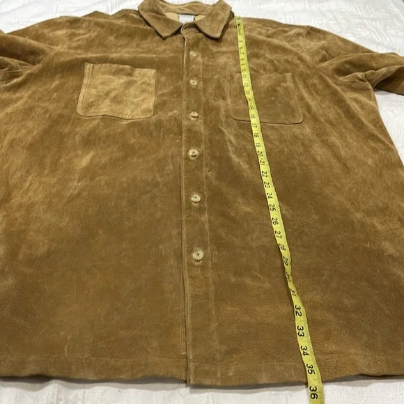 Men's 100% Real Suede Leather Trucker Jacket Shirt Western Wear Field Gear XLT - Picture 10 of 15